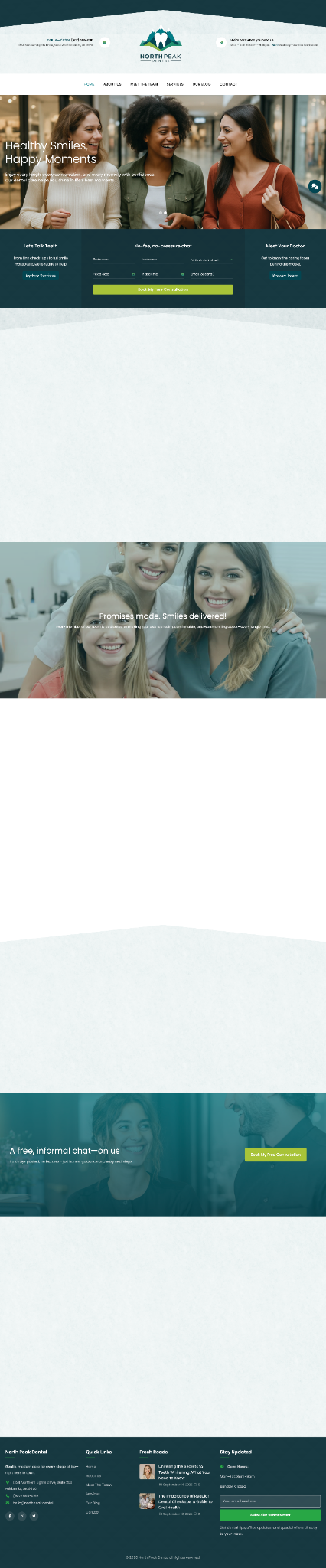 North Peak Dental demo website