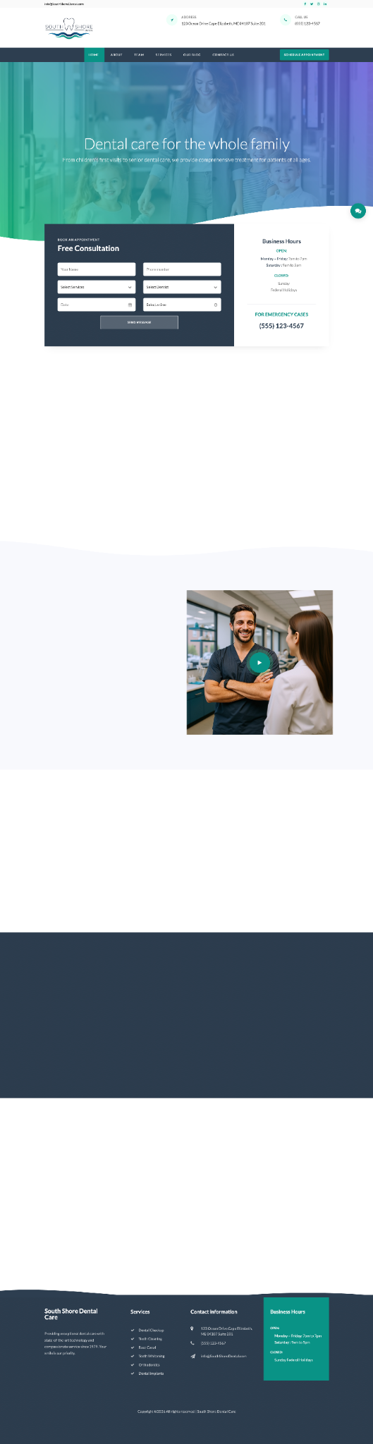 South Shore Dental demo website